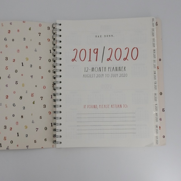 🆕️RAE DUNN PLAN AHEAD 2019/2020 Full Size Planner - Picture 7 of 7